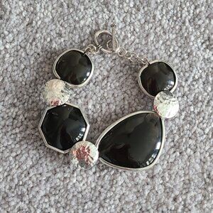 TRÏBE Black   Silver Statement Bracelet NWT